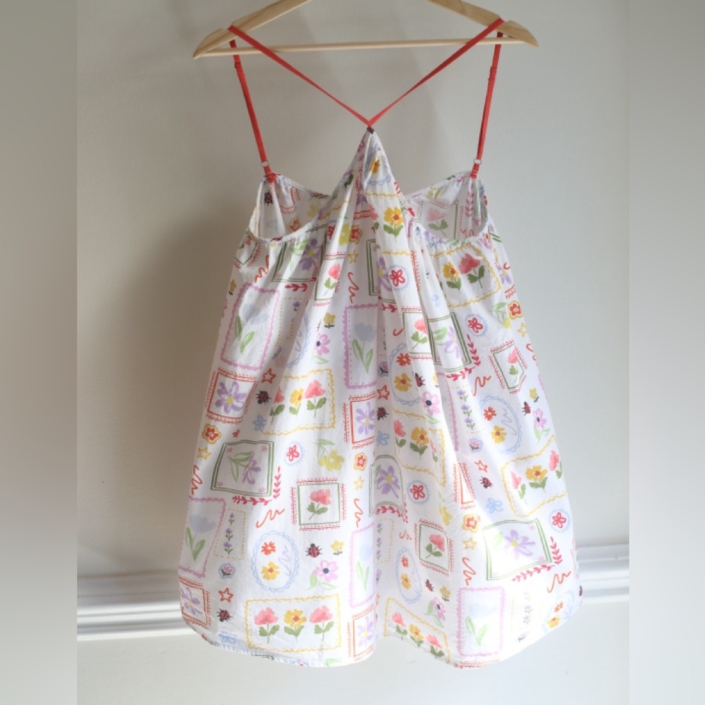 Storia Floral Babydoll Sundress | Whimsical Cottagecore Mini Dress M - Picture 2 of 5